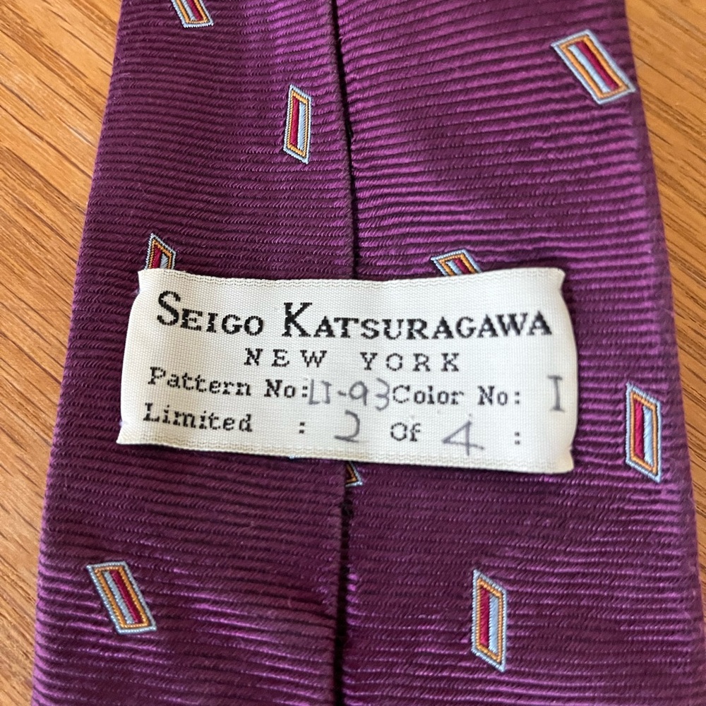 Seigo Katsuragawa Purple Men's Tie